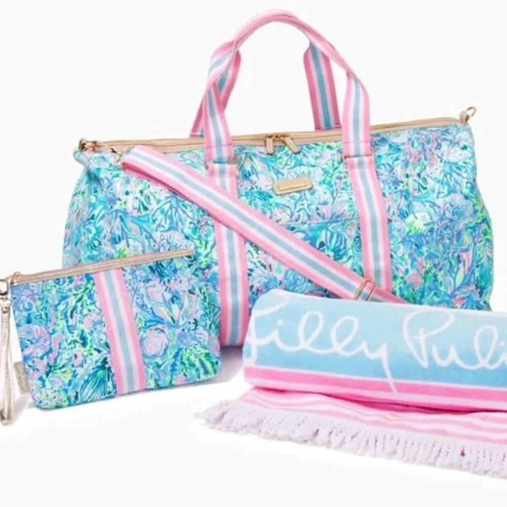 NWT Lilly Pulitzer Weekender Duffel Bag Soleil It On Me - Picture 4 of 16